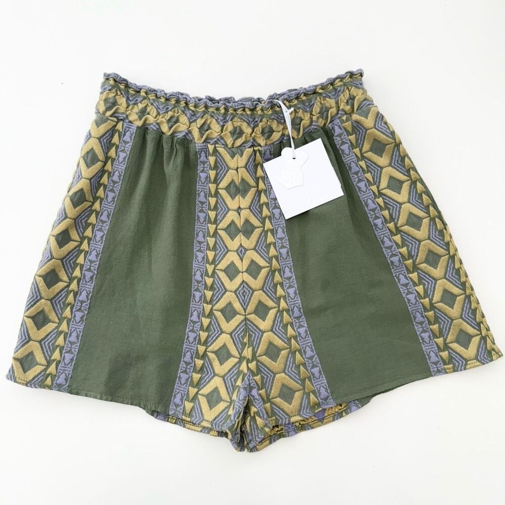 Lace the Label Green Cotton Geometric‎ Print Pull-On Shorts Size Medium NWT